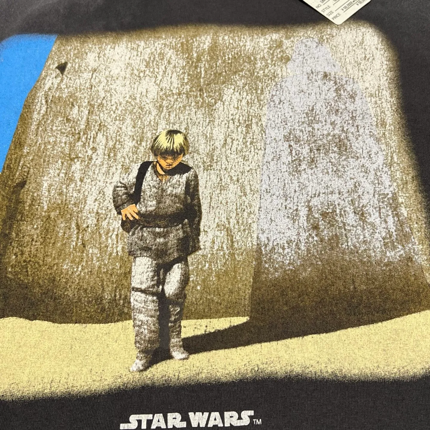 SAINT Mxxxxxx × STAR WARS SW_SS TEE /ANAKIN/BLK Star Wars co-branded TEE Anakin Skywalker Darth Vader reflection print TEE washed black S-XL The print comes from the impressive poster vision of "Anakin Skywalker" in "STAR WARS Episode I/The Phantom Menace" and the design of "Darth Vader" printed on the back The entire garment is hand-processed with dirt, washed with water, and printed with a distressed feel, which perfectly interprets the artistic specialty of NEW VINTAGE. In addition, the main mark and wash mark are customized to be consistent with the original version. It can be said that every detail of ZP is perfectly reproduced.
